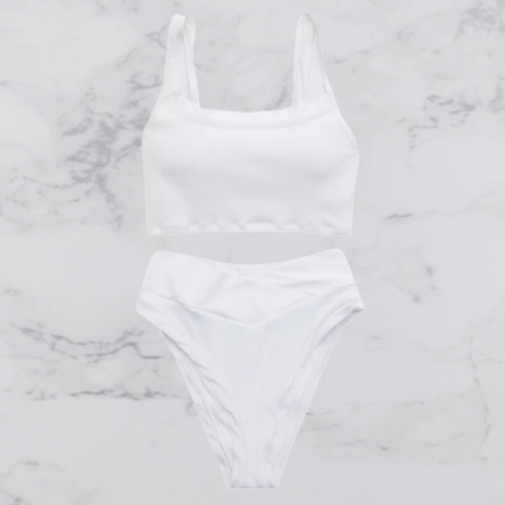 **NEW** AERIE RIBBED MIX RIBBED BINDING BIKINI TOP